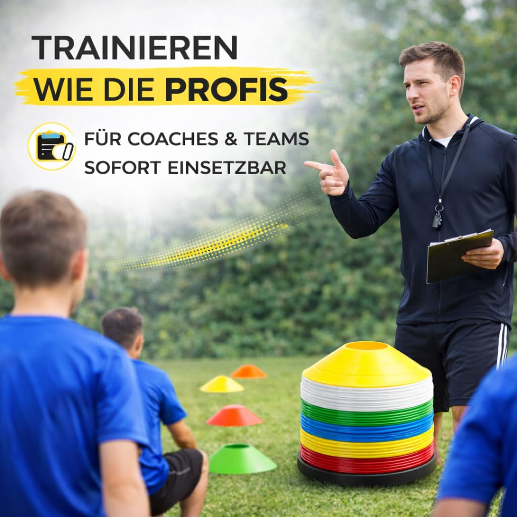 Cônes de marquage Slalom pour football, athlétisme - Accessoires d'entraînement et accessoires de football
