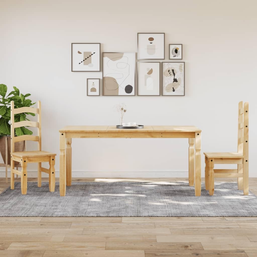 Tavolo da pranzo Corona, 160 x 80 x 75 cm, in legno massello di pino | Tavolo rustico in legno di pino con finitura a cera di miele, per sala da pranzo e cucina.