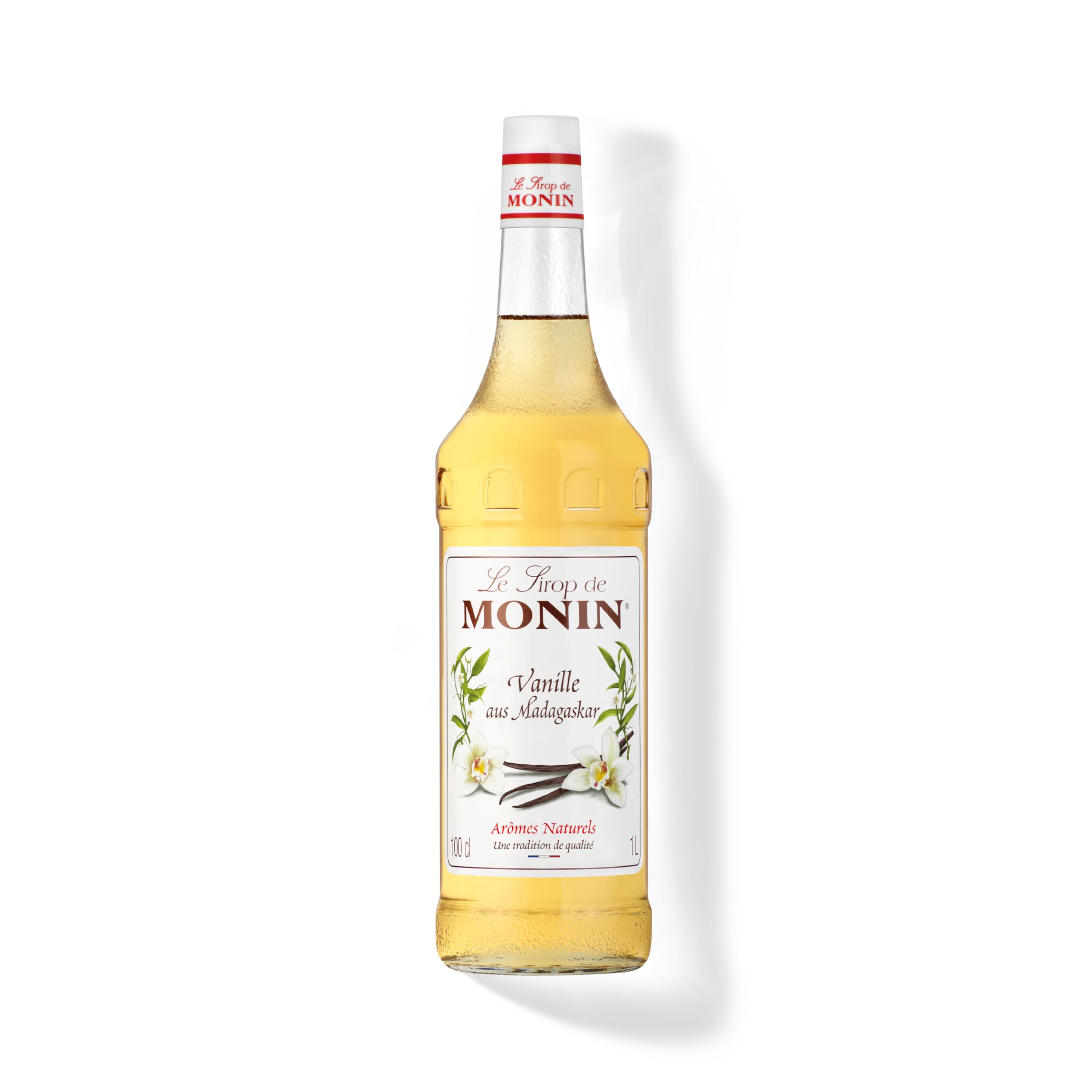 Monin Sirup Vanille (1 x 1,0l) - für Kaffee,Cocktails und Desserts - Hochwertig aus Madagaskar - reiches Aroma