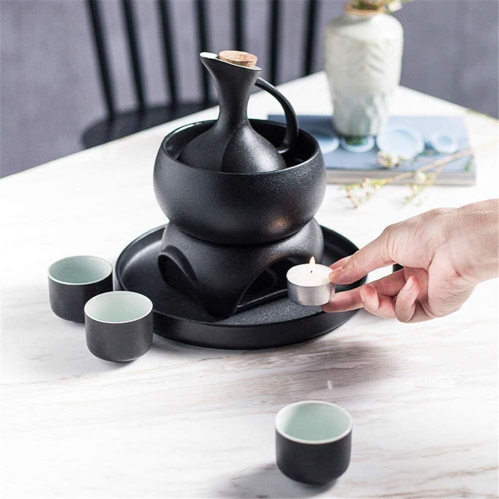 Juego de Sake japonés, Porcelana Pintada envasada, cerámica Hecha a Mano, Patrones Tradicionales, Adecuado para Mantener el Sake japonés Caliente o frío, 77, Utensil,