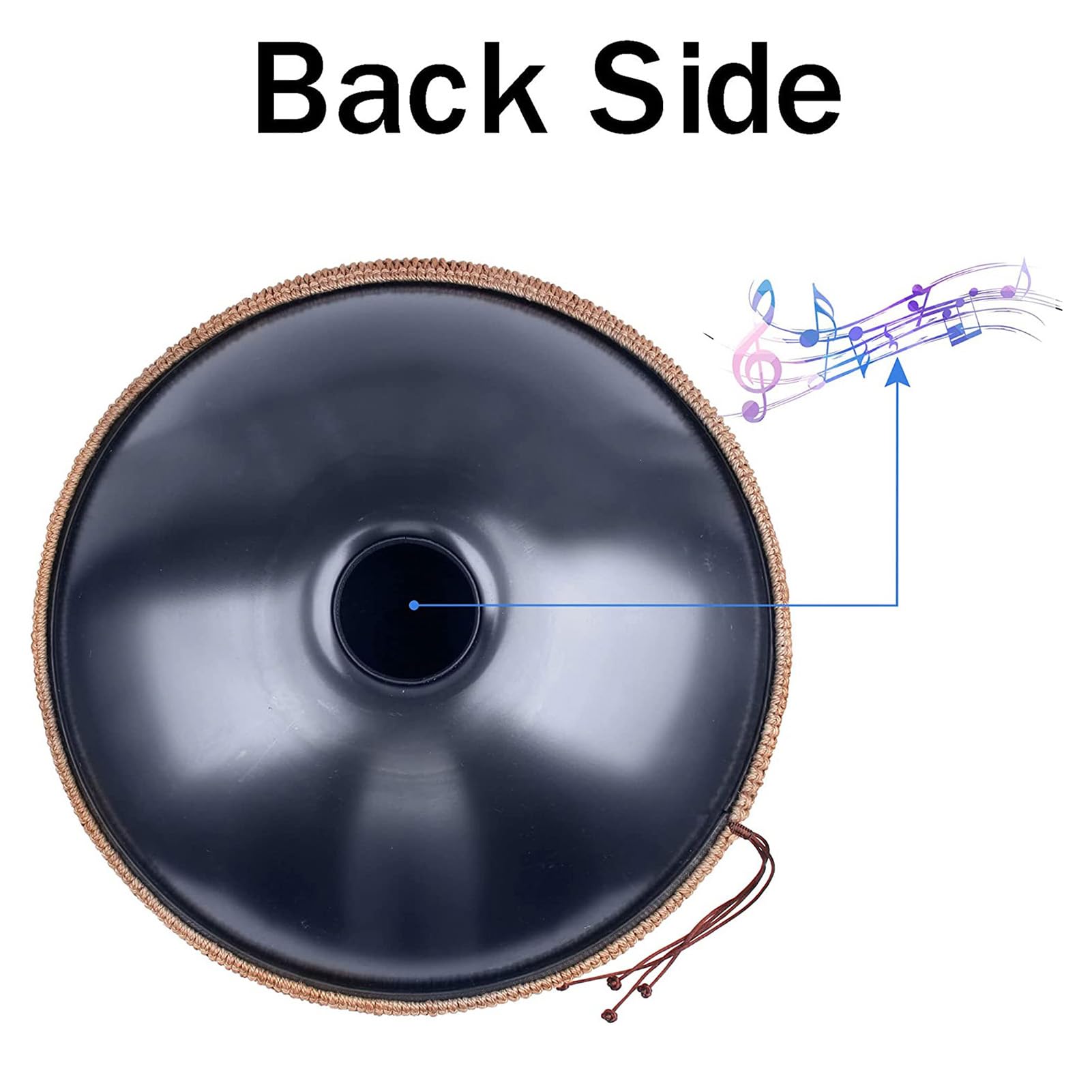 Tambour à Main en Acier 10 Notes, Handpan De 22 Pouces en Ré Mineur, Tambour à Main 432hz, pour La Guérison Sonore, La Méditation Personnelle, Le Yoga
