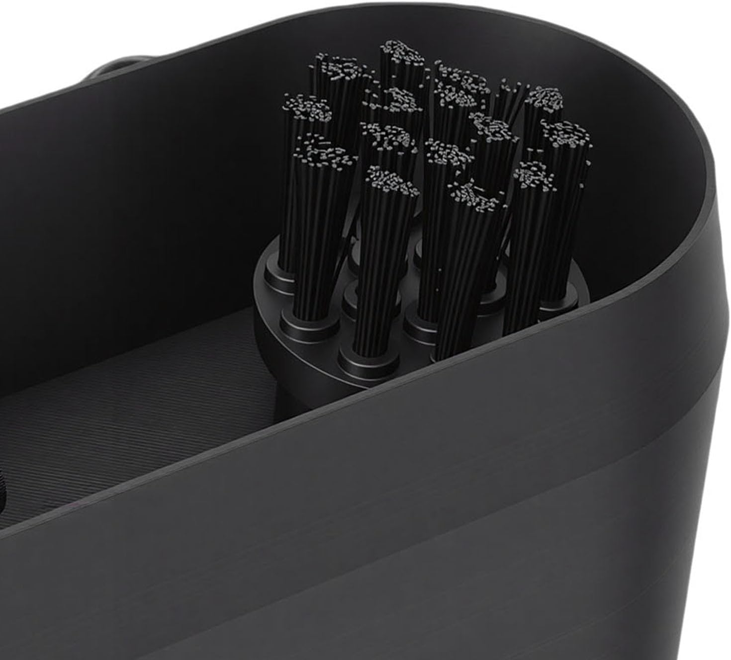 Hilitand Coffee Portafilter Cleaner Portafilter Box Coffee Filter Basket Scraper with Integrated Brush and Puck Scraper for Deep and Grounds Collection