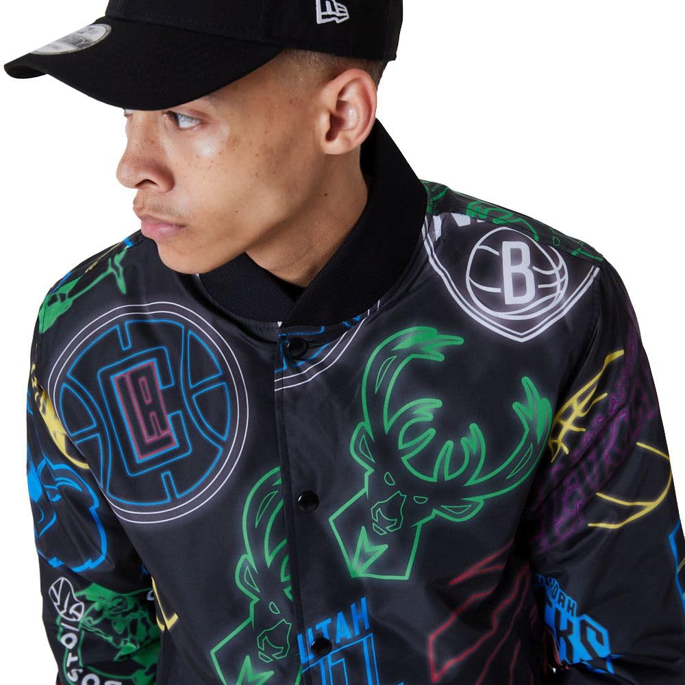 New Era Kurtka bomberka College - NBA All Over Neon Print