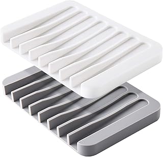 Mcyye Self Draining Soap Dishes, Premium Silicone Soap Holder & Saver for Shower, Bathroom, Kitchen, Bath Tub, Razor, Sponges, Drains Water Very Well, Can Extend Soap Life, Easy Clean