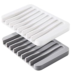 Mcyye Self Draining Soap Dishes Premium Silicone Soap Holder Saver for Shower Bathroom Kitchen Bath Tub Razor Sponges