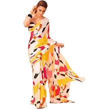 Sidhidata Women's Digital Printed Georgette Saree With Unstitched Blouse Piece Kriti Sanon White_Free Size
