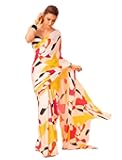 Sidhidata Women's Digital Printed Georgette Saree With Unstitched Blouse Piece (Kriti Sanon White_Free Size)