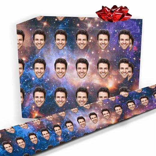 Artsadd Customized Wrapping Paper, Personalized Gift Wrapping Paper with Name Photo Wrap Paper Roll 58x23 for Women Men Kids Boys Girls Baby Birthday Christmas (1 Roll, Name-1)