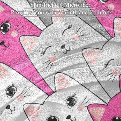 Couverture polaire chats mignons plaid chaud et doux pour lit et canapé 150x200cm