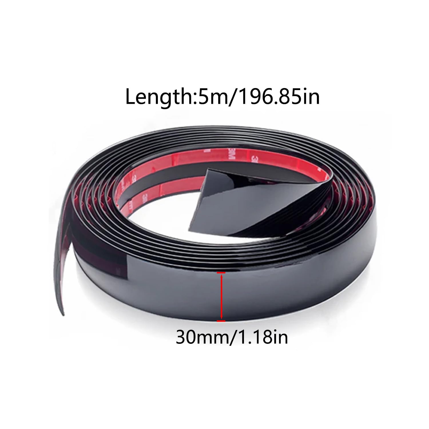 Striscia Adesiva Cromata Auto 30mm x 5 m Strisce Decorative per Auto Strisce Cromate Auto Nero per la Decorazione Esterna dei Finestrini Della Carrozzeria (30mm)