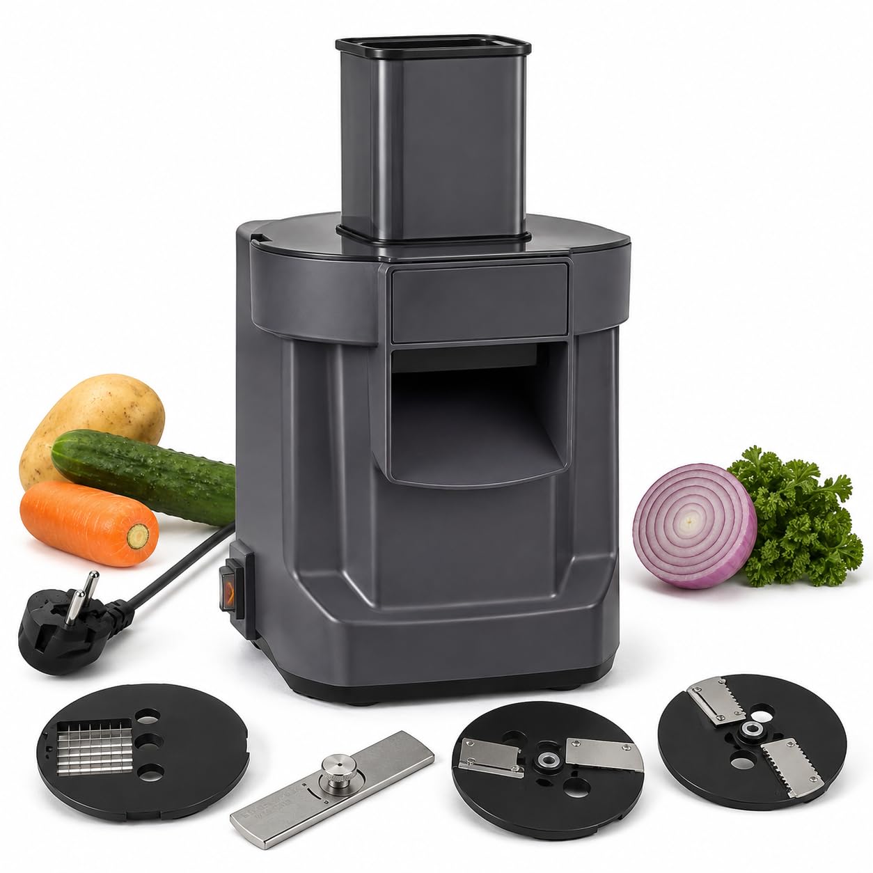 Robot da cucina elettrico commerciale 3 in 1, fette da 2,5 mm