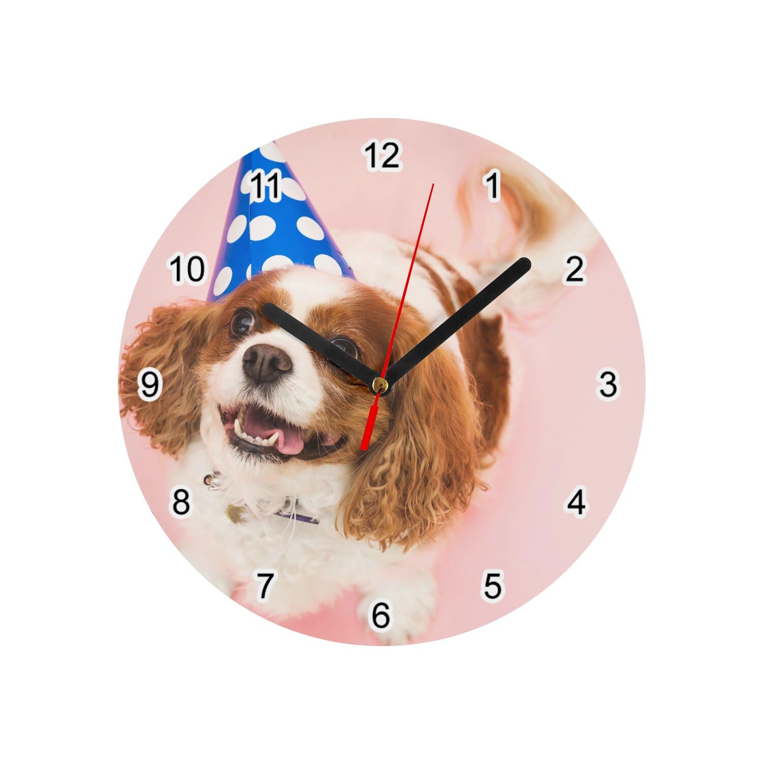 Horloge murale en verre Cavalier King Charles, décoration cuisine