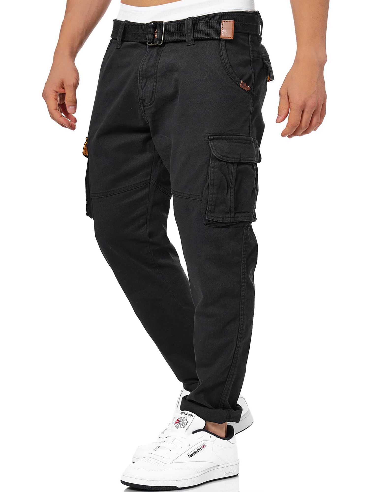 Indicode Uomini Mathen Cargo Pants | Pantaloni Cargo in 98% Cotone Inclusa Cintura