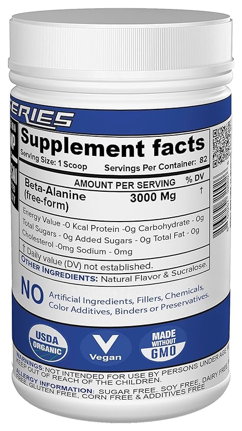 Image of NutriJa Beta Alanine Powder 250g - Unflavoured | Pre Workout Amino Acid Supplement | For High Intensity Training, Workout Endurance & Active Lifestyle | Gym Supplement (Pack of 2)