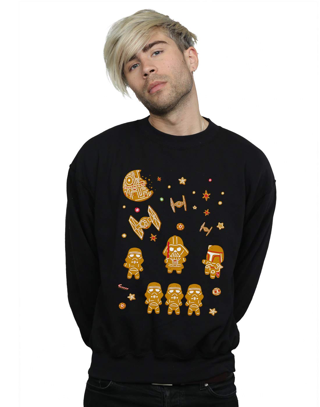 Absolute Cult Star Wars Men's Gingerbread Empire Sweatshirt Black XX-Large