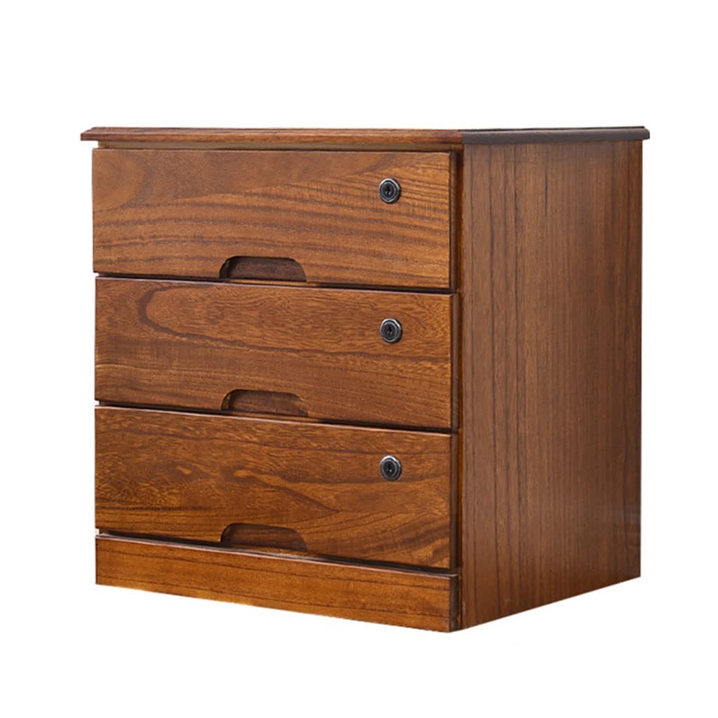 YNIYUJKL File Cabinet Solid Wood Drawer Type Lockable Filing Cabinet, Locker With Universal Wheels, For Home Office,49x39x50cm