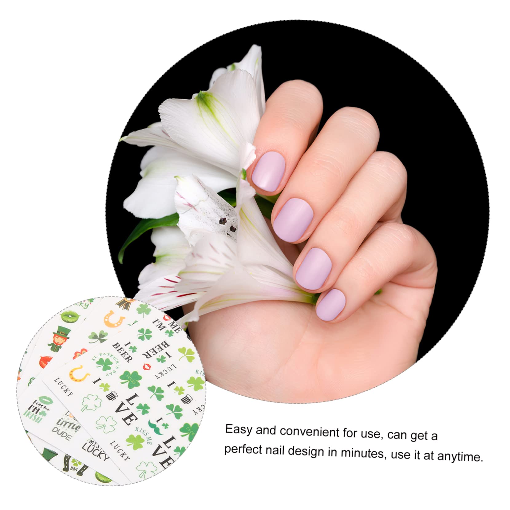 FRCOLOR 30hojas Pegatinas De Uñas De San Patricio De Calcomanías De Tres Para Arte De Uñas Decoración Festiva y Fácil Aplicación Para Manicura Creativa