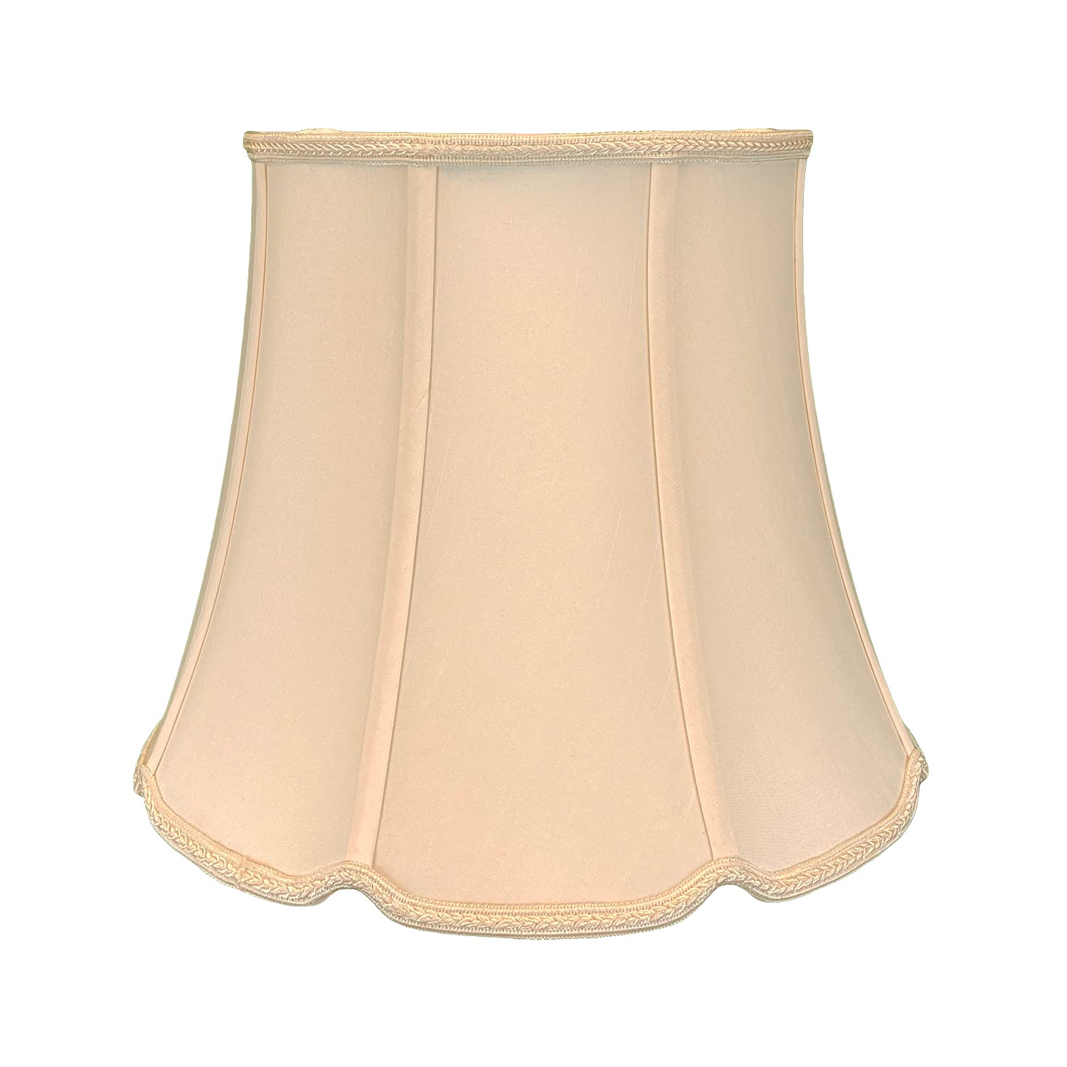 Royal Designs, Inc. Set of 2 Tall Drum Bottom V-Notch Designer Lamp Shade, Beige, 11 x 16 x 13 in, 2 Pack