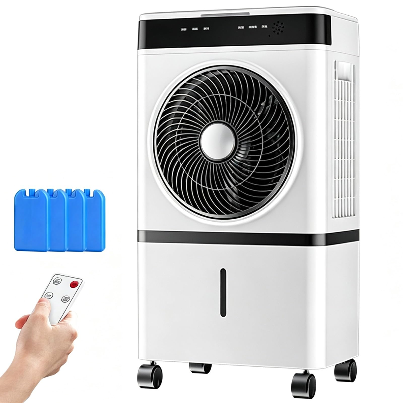 Evaporative Air Cooler, Swamp Cooler Portable, 3.7 Gal Water Tank