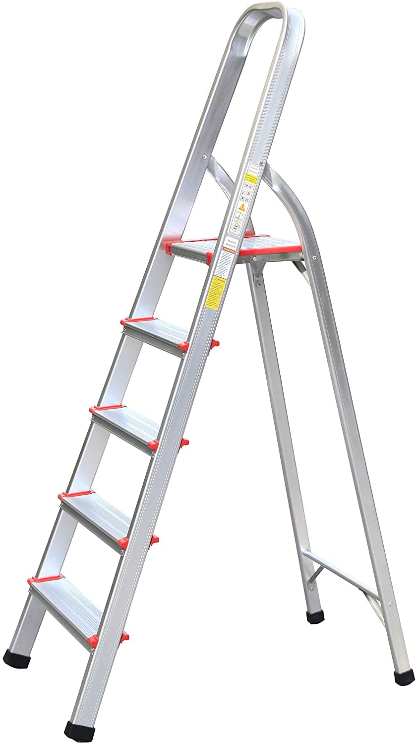 AQSON 5 Step Aluminium Ladder With Platform