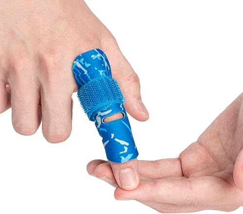 Kuangmi Soporte de dedo protector, férula para el alivio del dolor para baloncesto voleibol béisbol, Azul, 1