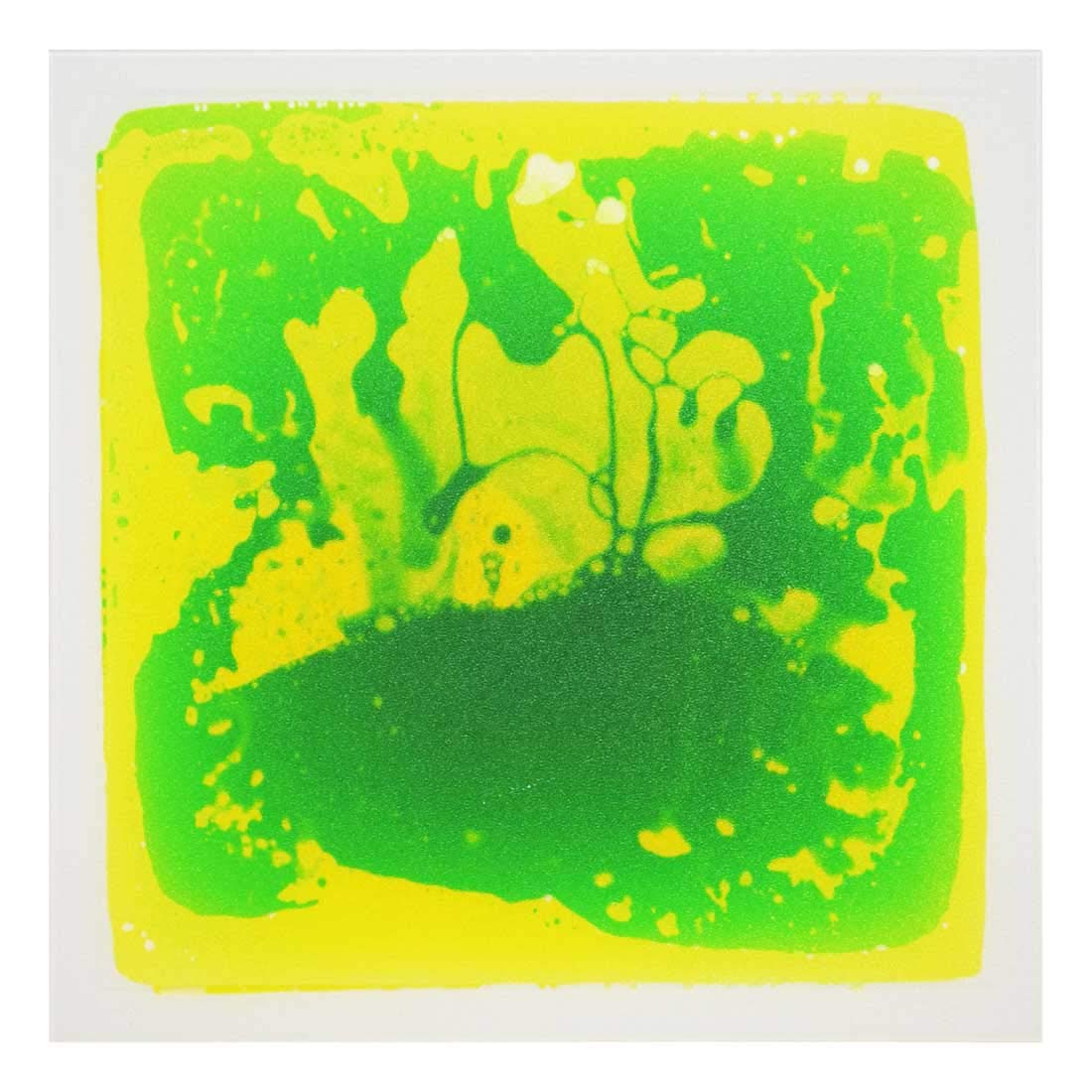 LONGKING 12" X 12" Sensory Tiles for Activity Play Centers for Children, Sensory Floor Tiles, Liquid Floor Tiles, Autism Sensory Poducts, Green-Yellow