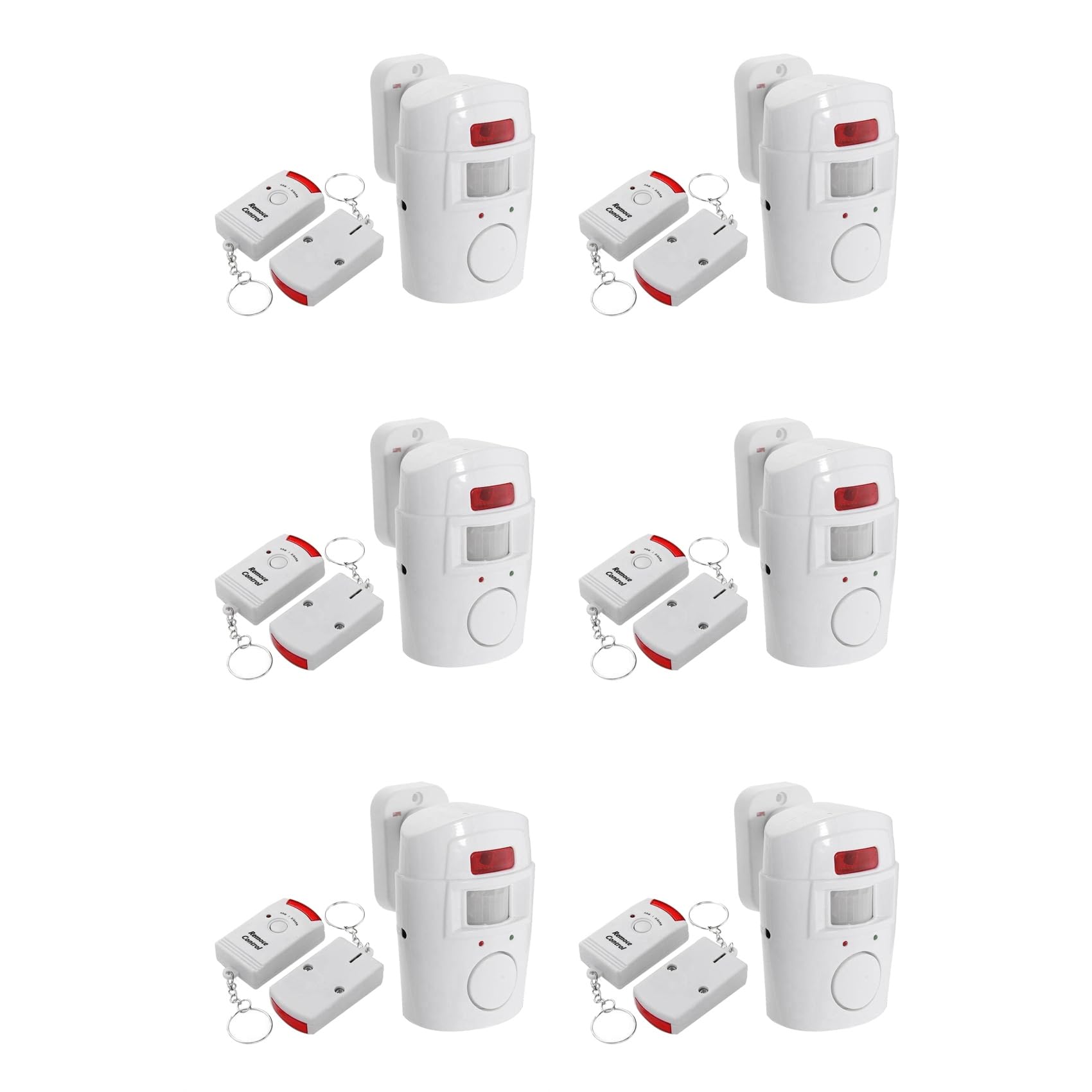 Jnchdghwa White 6X Infrared Motion Sensor Alarm - Burglar Alarm With 12 Remote Controls, Suitable For Home/Garages/Shops