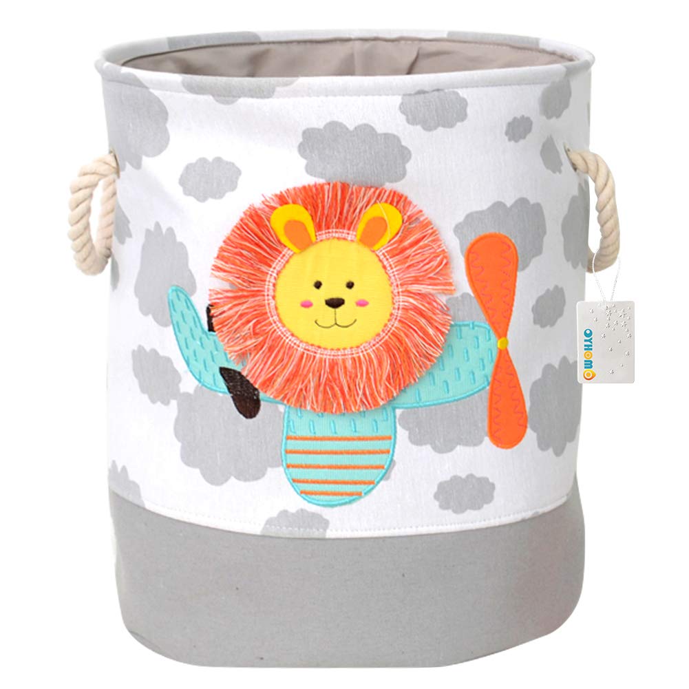 OYHOMO Kids Laundry Hamper Collapsible Fabric Large Storage Basket Bin for Organizing Clothes Toys in Nursery, Children’s Room, Bathroom (Lion)