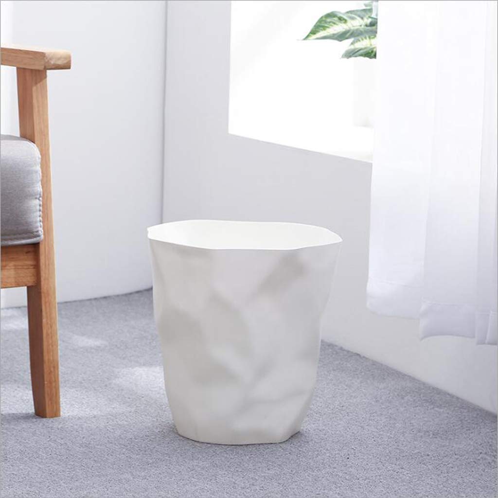 Fenteer Abfalleimer – Papierkorb für, Badezimmer, Aufenthaltsraum, Weiß groß, 26.5cm