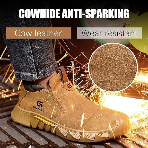 Steel Toe Work Boots Men - Fireproof Safety Shoes