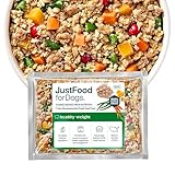 JustFoodForDogs Fresh Frozen Healthy Weight Dog Food, High Fiber, Vet Recommended, Lean Pork for Weight Management, 18-oz Pouch, case of 7