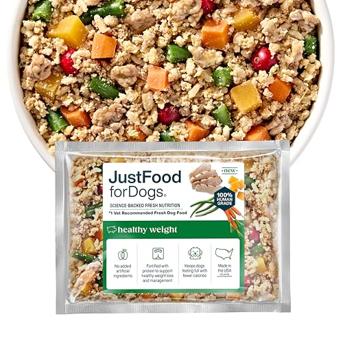 JustFoodForDogs Fresh Frozen Healthy Weight Management Dog Food, Fresh Pet Meals or Toppers for Dog Weight Control, Human Grade, Vet Recommended, High Fiber, Lean Pork, 18-oz Pouch, case of 14