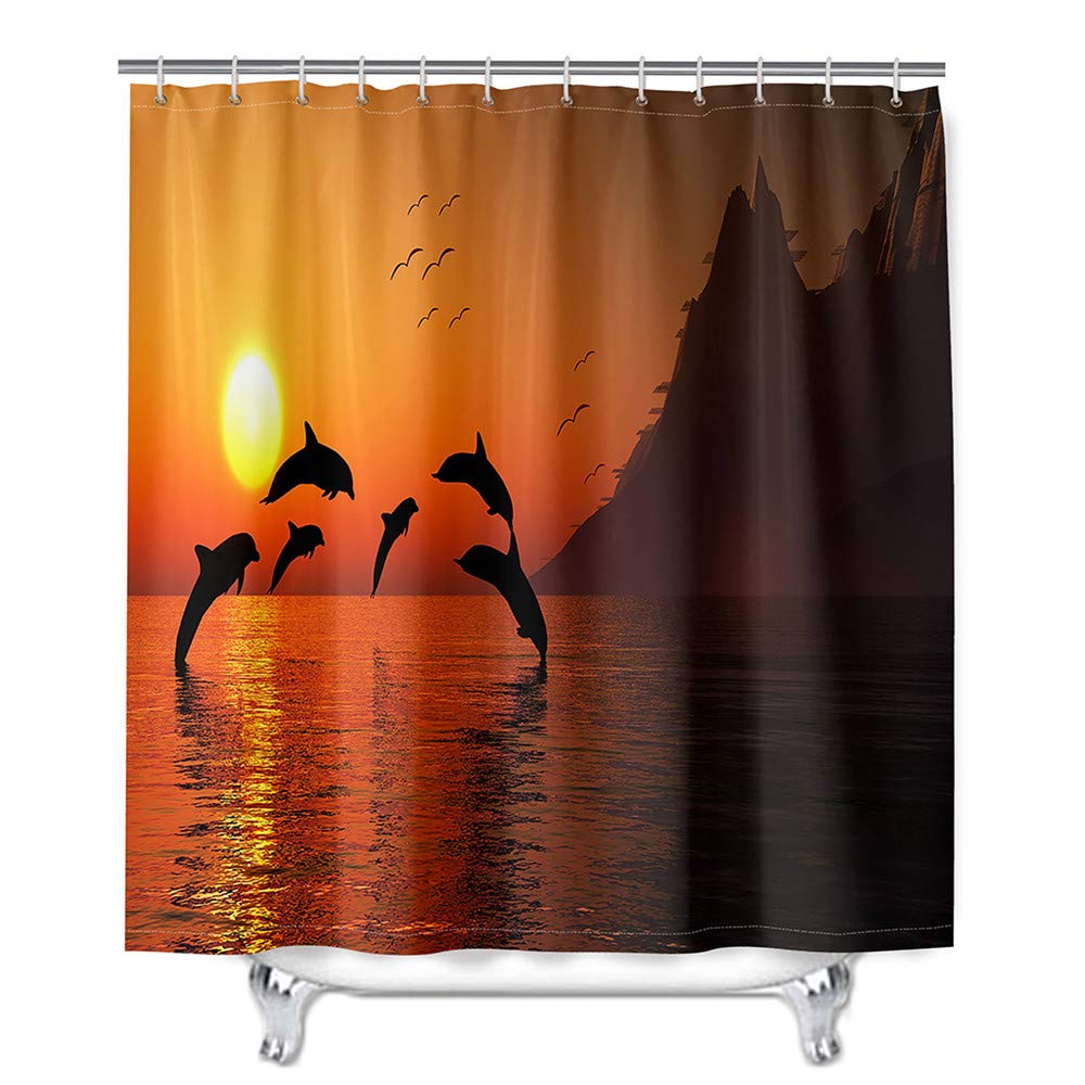 Rideau De Douche 3D 180*180cm, Rideau De Douche Lavable En Machine