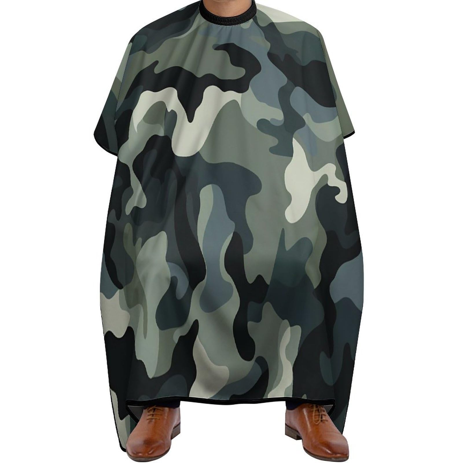 Camo Camouflage Print Hair Cutting Cape for Men Women Waterproof Barber Cape Adjustable Salon Haircut Capes