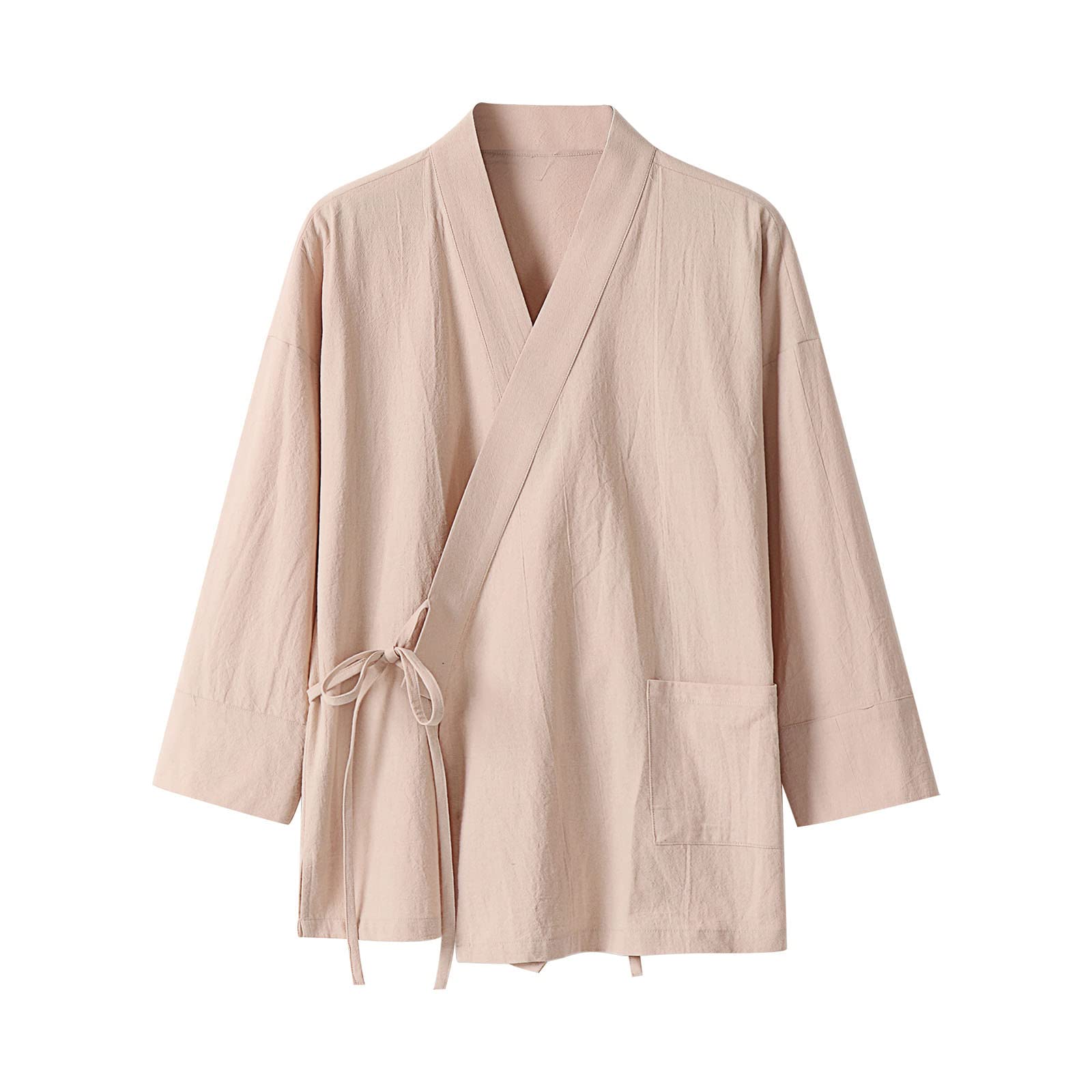 Chaleco kimono para hombre en algodón y lino casual 4