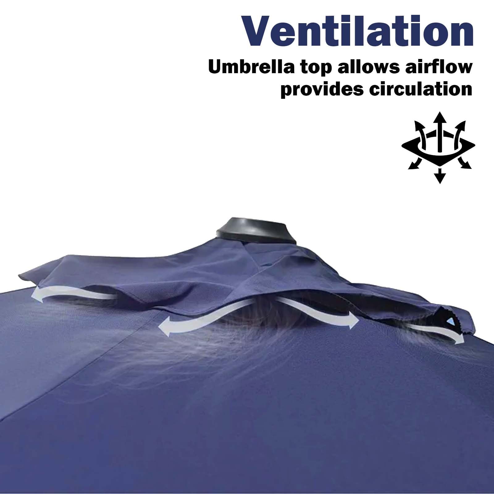 Telo di Ricambio per Ombrellone 8 Stecche 4m Impermeabile Protezione UV (Khaki)