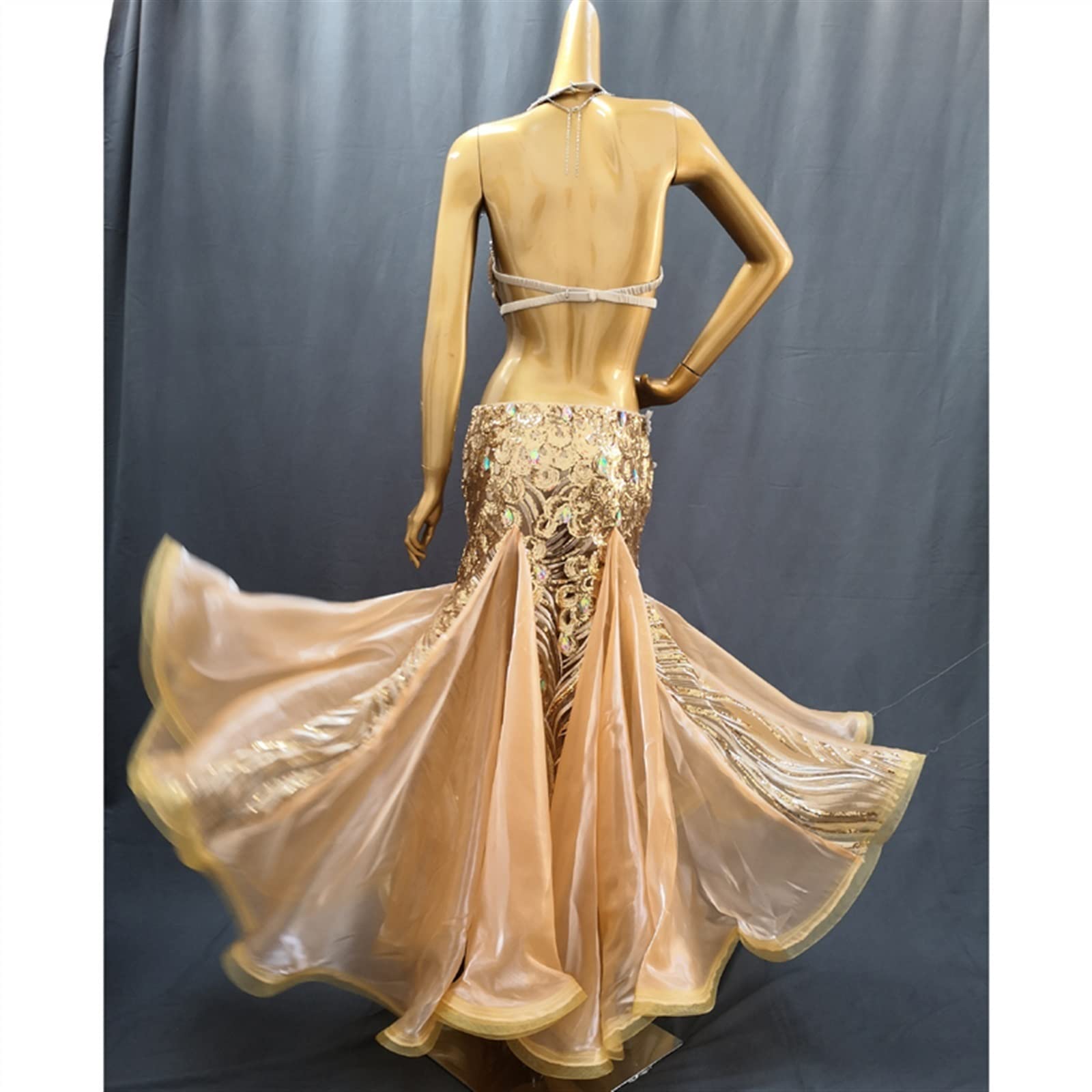 AGAATI Traje de Danza del Vientre con Lentejuelas para Mujer Adulta