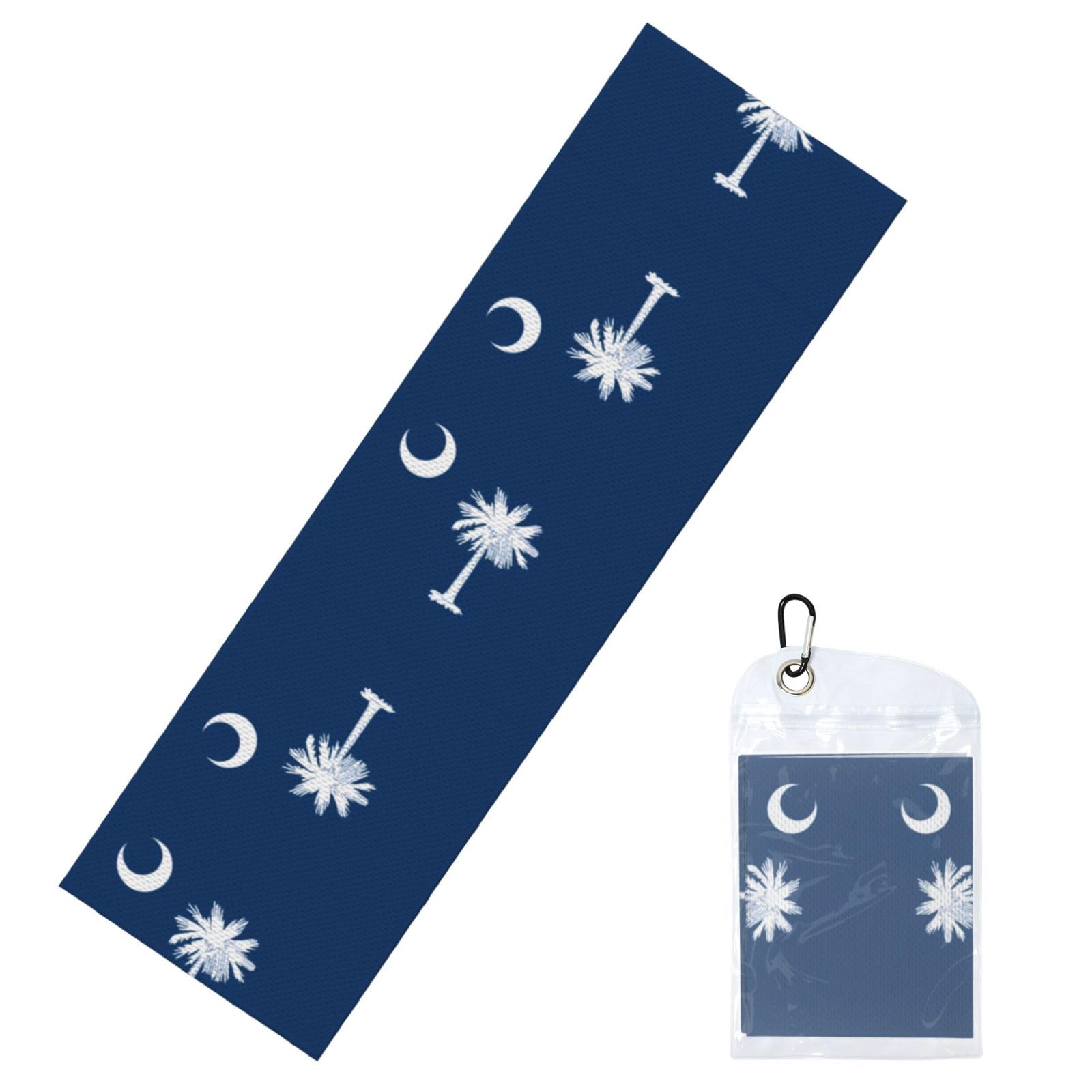 HGIUYDRD South Carolina Flag Print Cooling Sports Towel with PVC Carry Bag for Gym, Beach, Golf and World Cup Events
