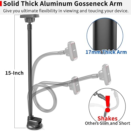 Miniatura 3 de APPS2Car Soporte magnético para teléfono de automóvil [brazo largo flexible] Soporte de teléfono para parabrisas antivibración [6 imanes fuertes]