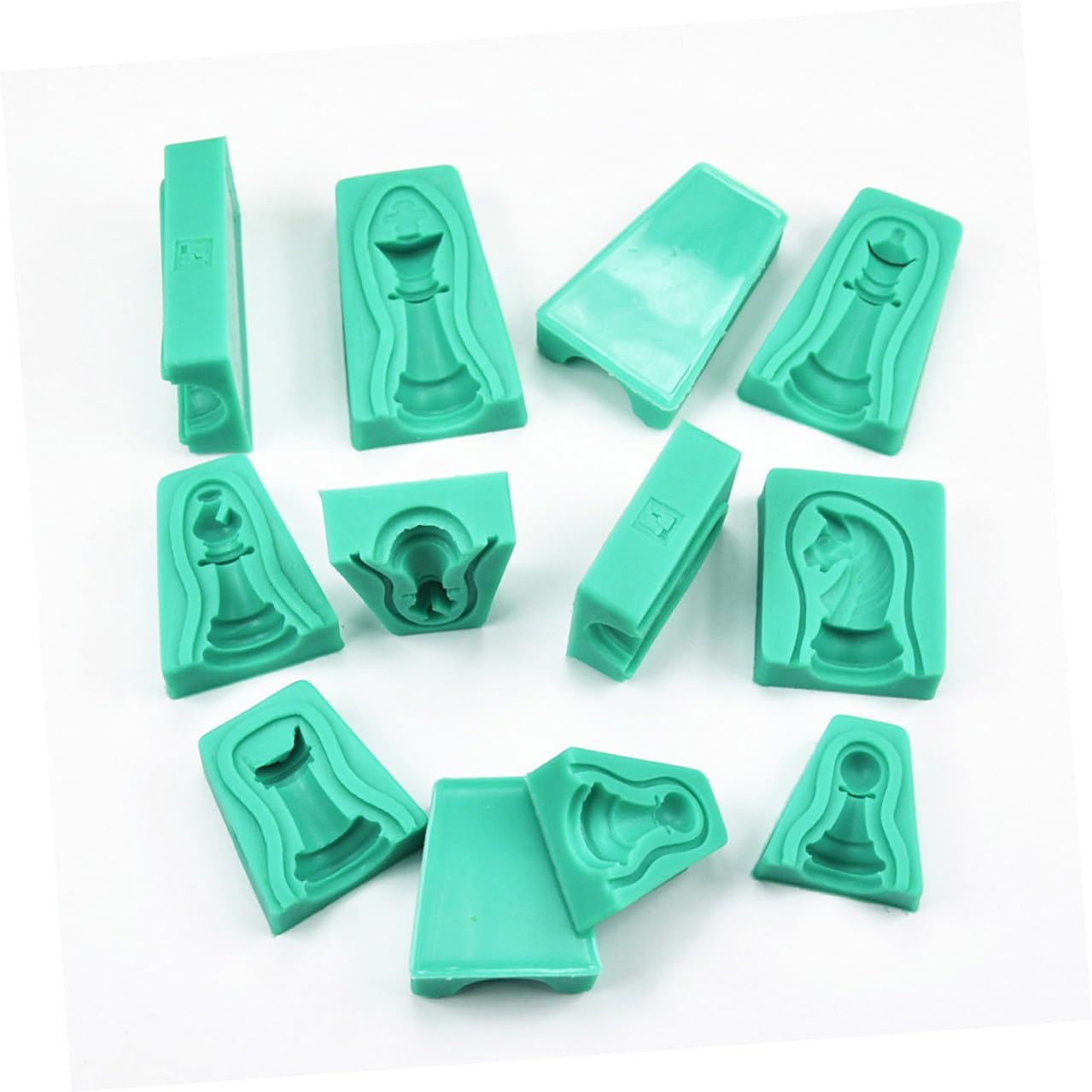 TOYANDONA Molde de Silicona Flexible para Pasteles 12 Piezas en Forma de Ajedrez, Ecológico y Creativo para Hornear y Chocolate