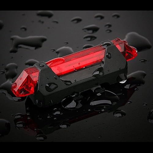 Vista 5 de JacobsParts Juego de luces de bicicleta USB recargable LED delantero delantero trasero trasero lámpara bicicleta carretera montaña ciclismo