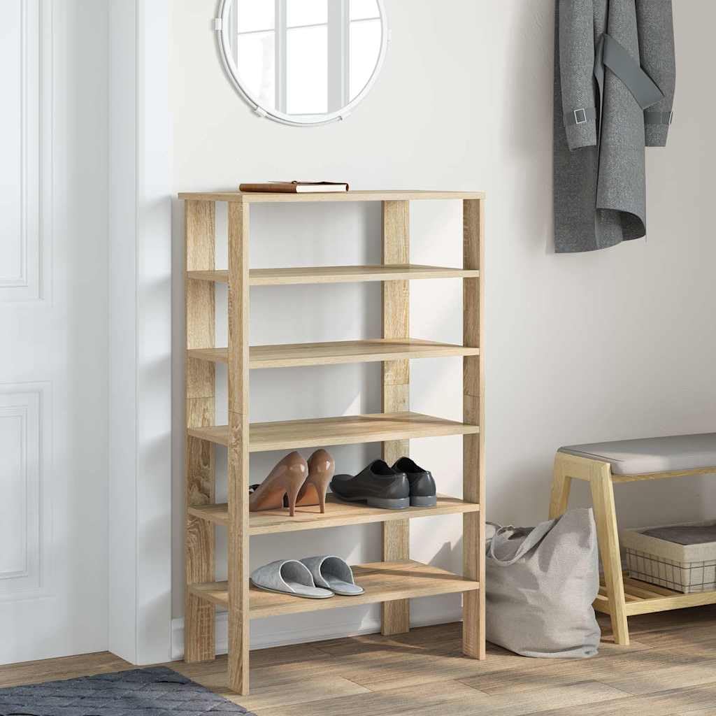 Regał na buty 61x32x105 cm drewno drewno dąb sonoma | 3 półki, oszczędność miejsca, stabilne, odpowiednie do wejścia i korytarza