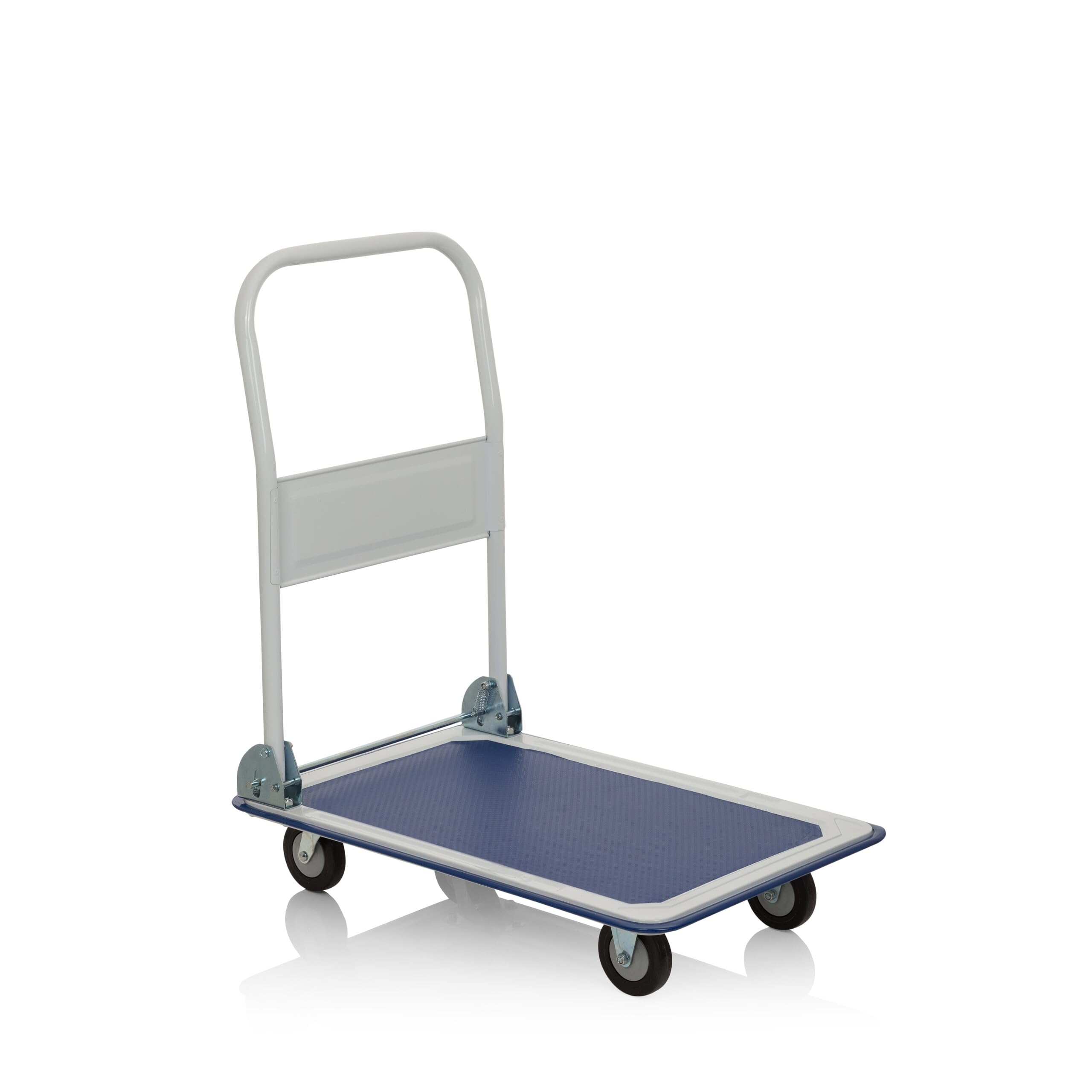 hjh OFFICE 830022 Carro de Plataforma Plegable Carry Carrito de Transporte para Cargas Pesadas con Neumáticos, Industrial, hasta 150 kg, Azul/Blanco