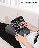 Vista 6 de MoKo Soporte de almohada para tablet, diseño de ángulos de visión ajustables, soporte de almohada para tableta, para regazo, cama, escritorio
