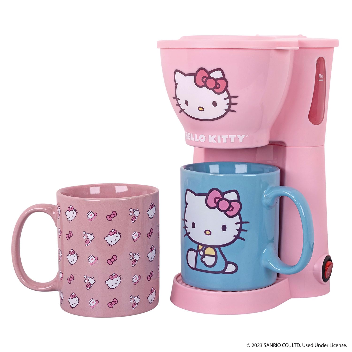 Uncanny Brands Hello Kitty Kahve Makinesi Hediye Seti 2 Kupalı