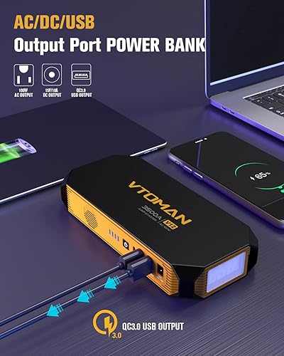 Miniatura 5 de VTOMAN V12 Jump Starter + Inflador de neumáticos X6 Pro Combo de compresor de aire portátil