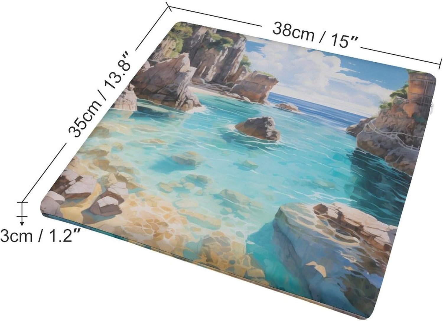 Horseshoe Bay Cove Bermuda Floor Pillow Meditation Yoga Cushion Square Chair Cushion Pillows Seating for Adults