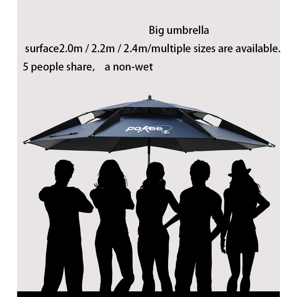 EPANO Parasol/parasol wędkarski 2.0/2.2/2.4 Metro Uniwersalny Rainsport Czarny Plastikowy Składany Parasol Wędkarski Parasol Wędkarski Parasol Fishing Parasol Dostaw z kotwicą piasku, plaża, pat