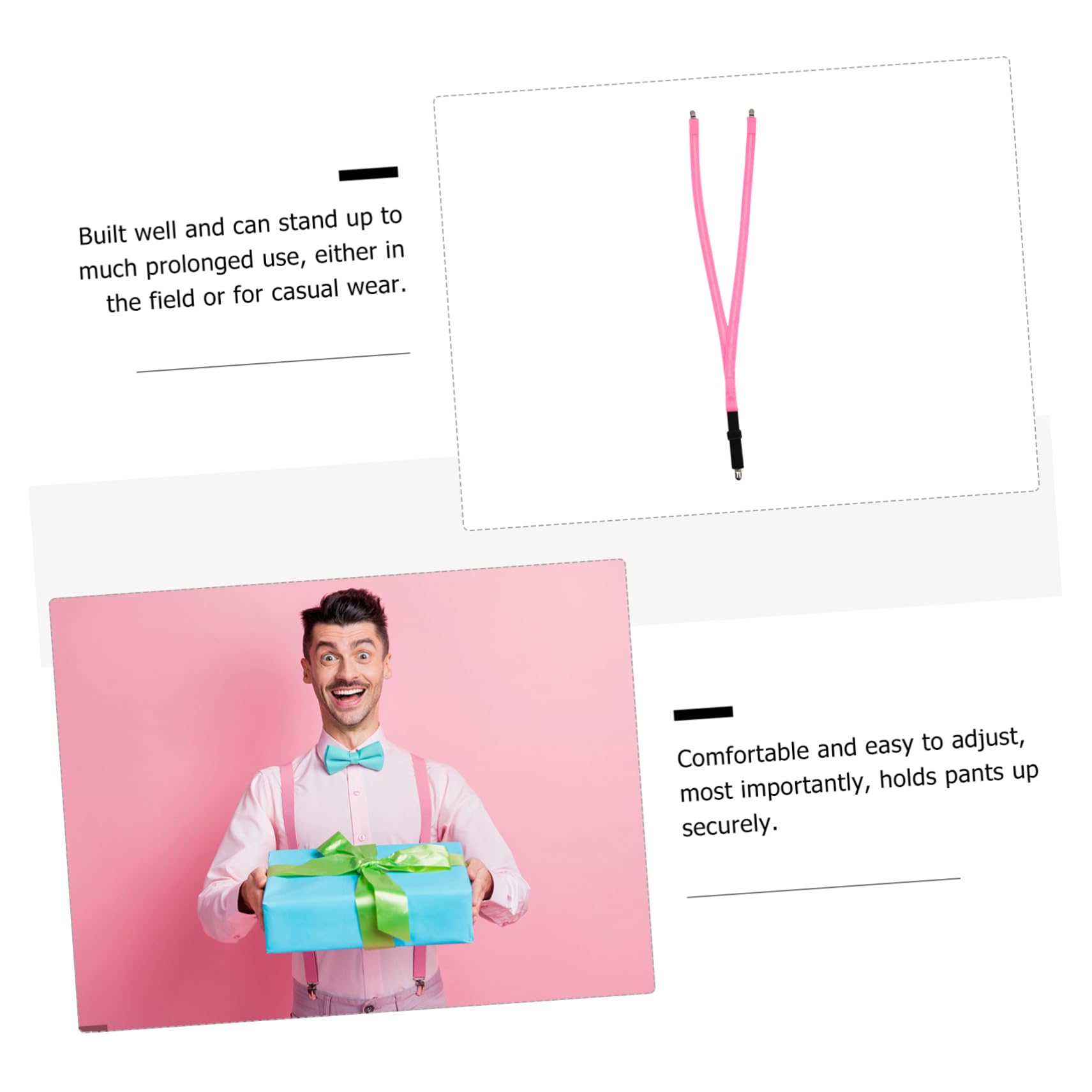 FRCOLOR Led Clip-on Suspenders for Pants Women's Men's Elastic Y-shape Braces Glowing Lights for Party Festival