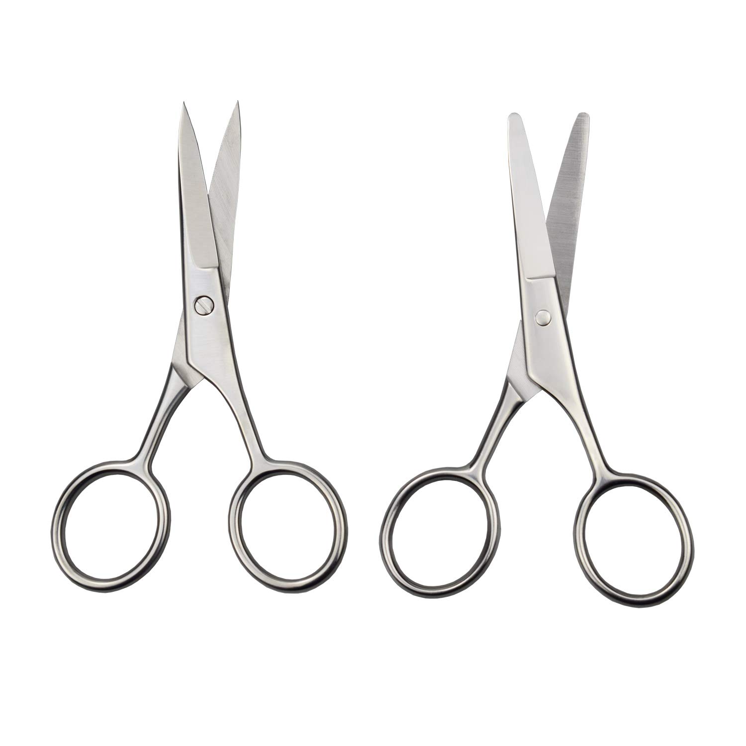 Juego de 4 tijeras para barba, tijeras de aseo para hombres y bigotes, peines para barba con bolsa de almacenamiento